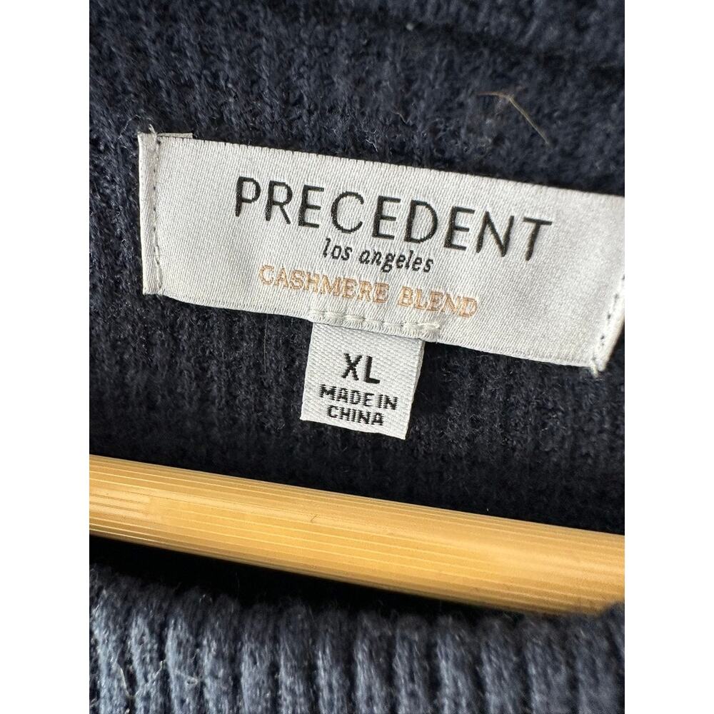 Precedent Cashmere Blend Navy Blue Long Sleeve Knit Sweater Men's XL - Picture 3 of 4